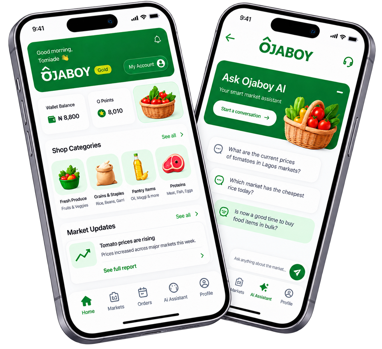 Ojaboy app coming soon preview on two phones